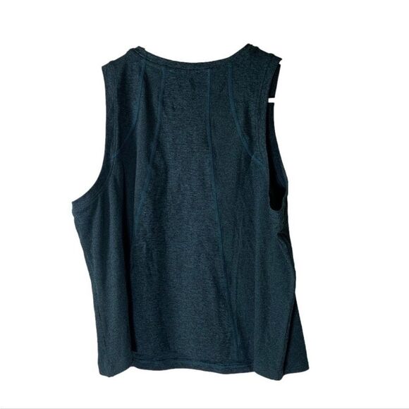 Members Mark Medium Astro Teal‎ Heather Soft Rib Cropped Tank Top - Picture 5 of 5